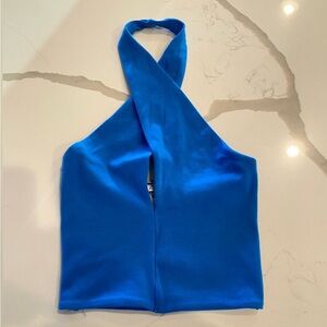 Blue Halter Neck Top